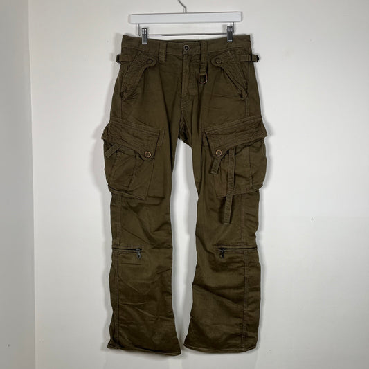 Cherry Sun-Burst Army Green Cargo Pants Size 30