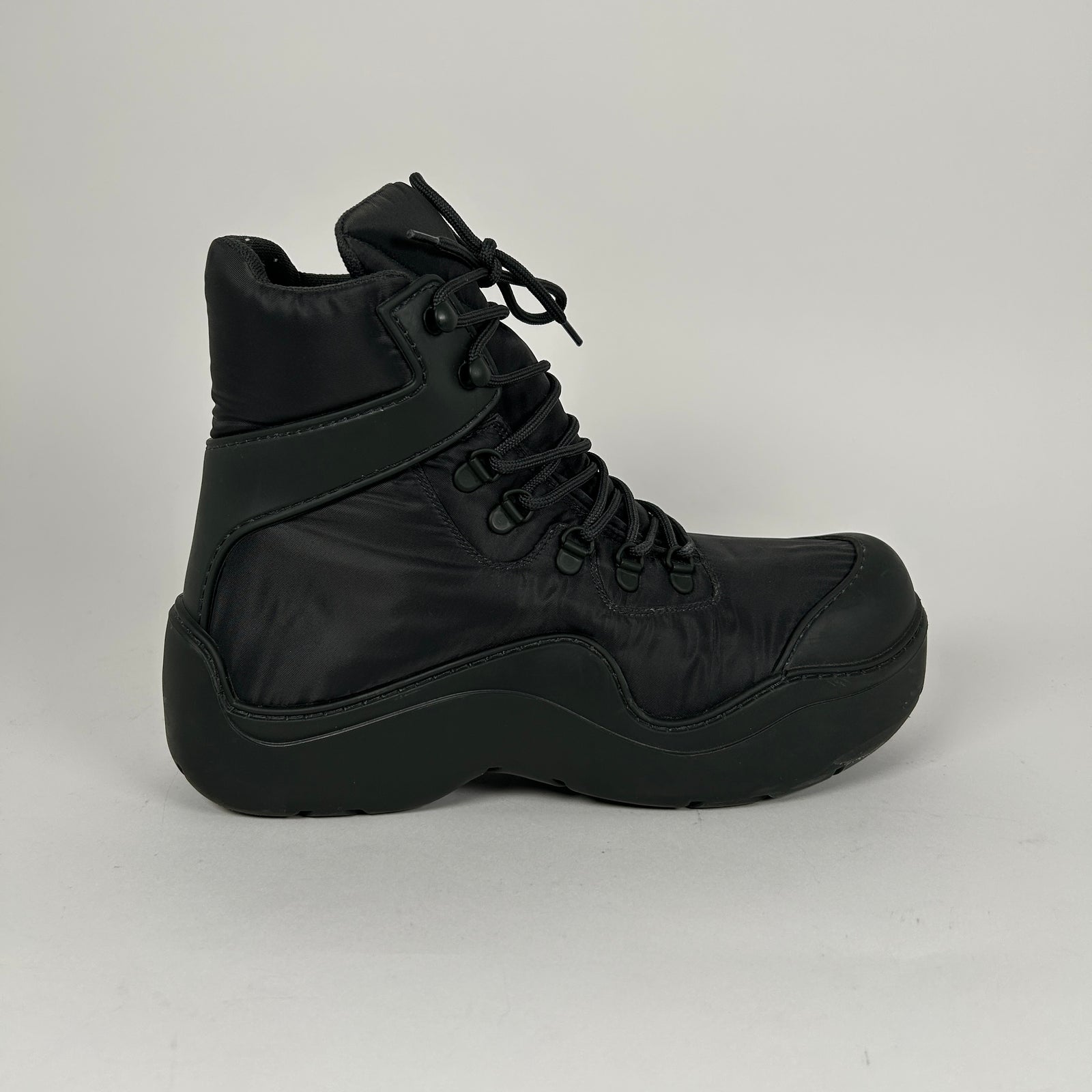Bottega Veneta Lace Up Nylon Boot Size 42