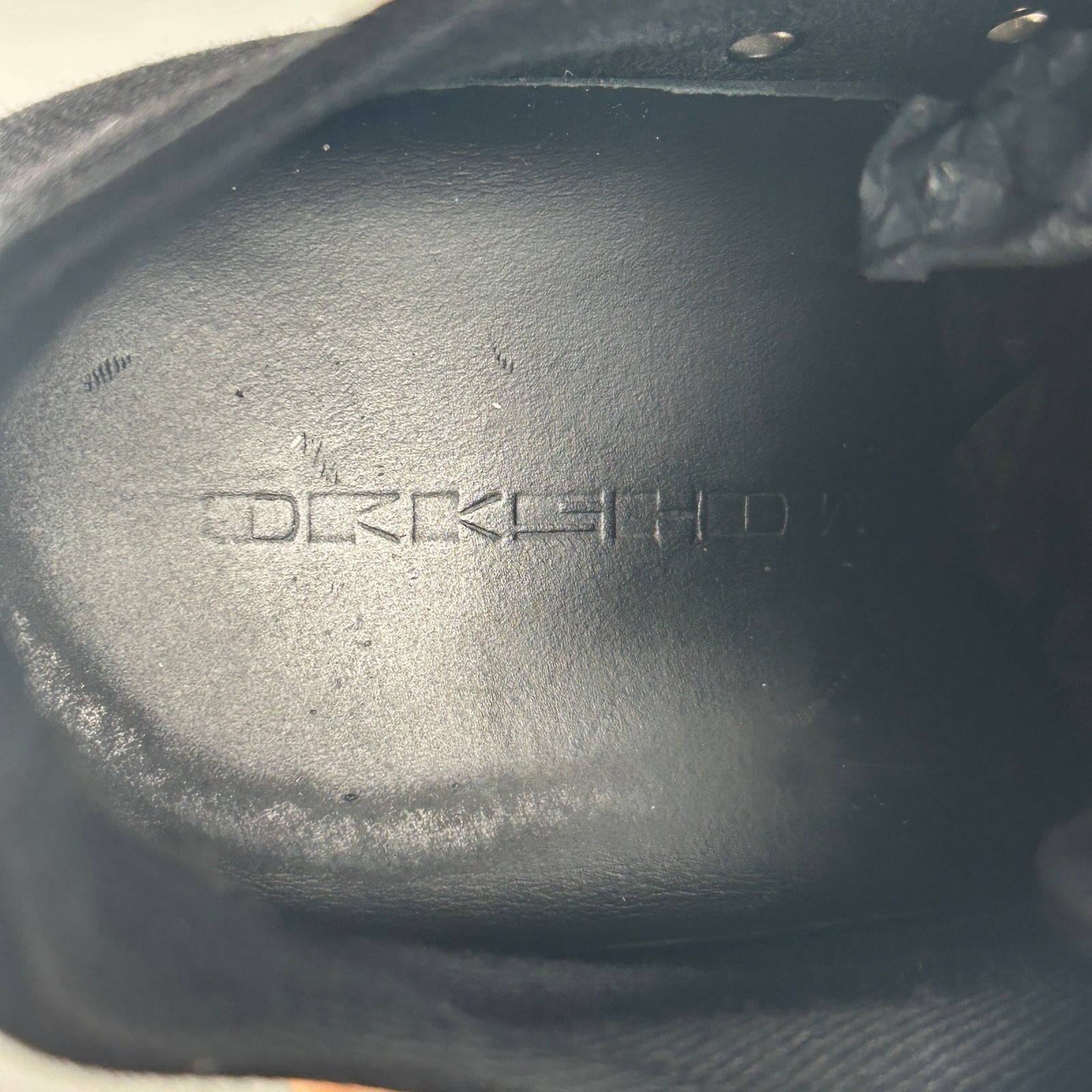 Rick Owens Triple Black Low-Top Ramones Size 7.5
