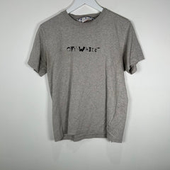 Off-White Faces Graphic Grey T-Shirt Size S