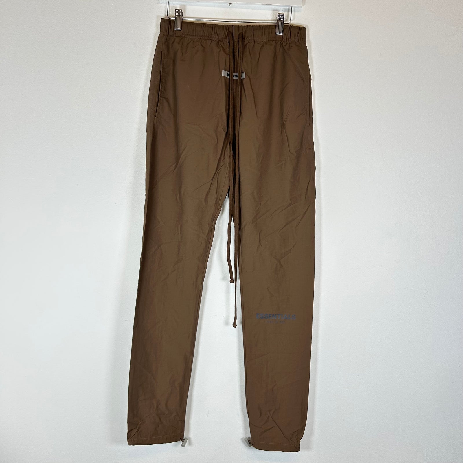 Essentials Brown Logo Nylon Pants Size XS