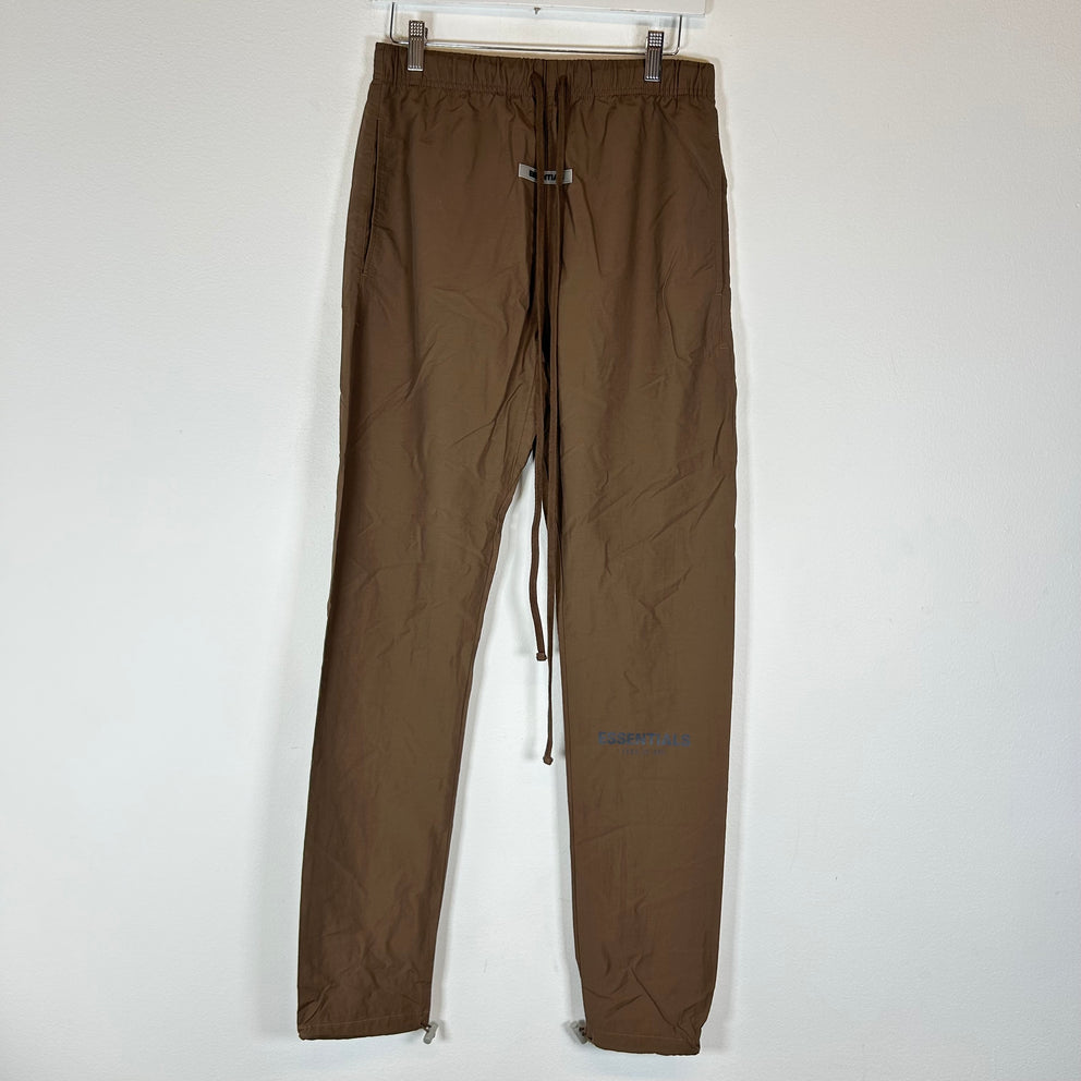 Essentials Brown Logo Nylon Pants Size XS