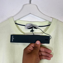 Stone Island Lime Green Embroidered Logo Tee Size L