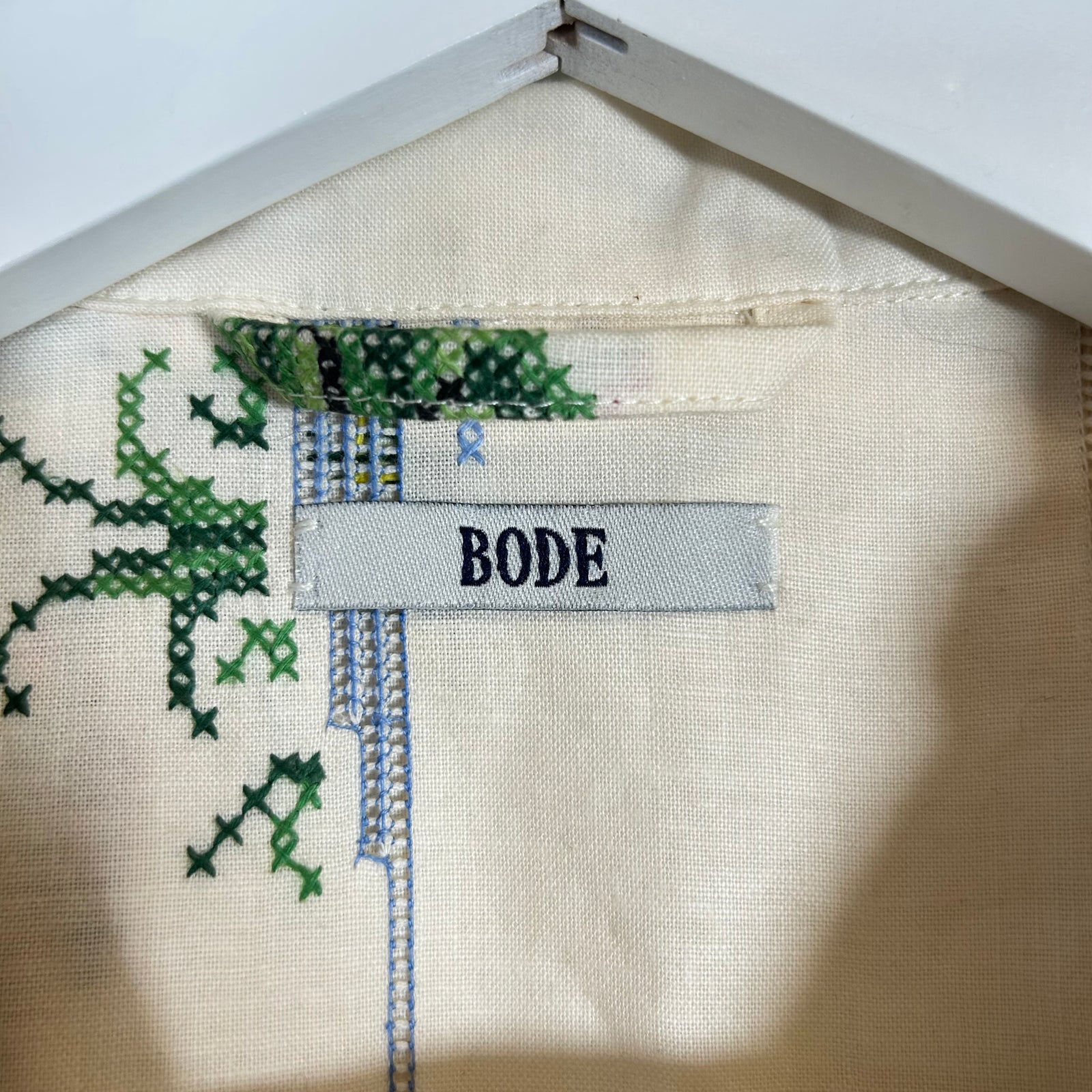 Bode Cream One Of A Kind Button-Up Shirt Size M