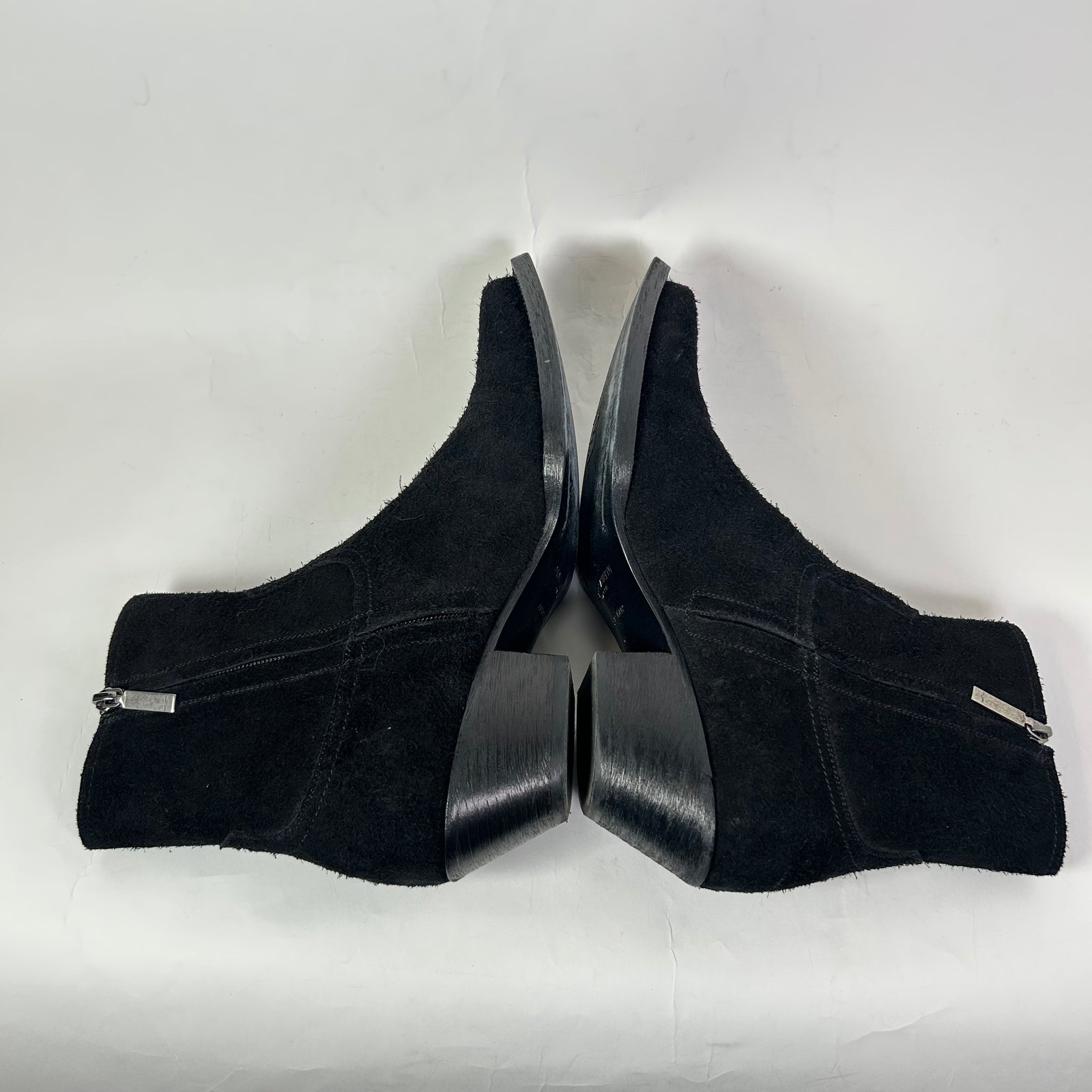Saint Laurent Black Suede Lukas Boots Size 43