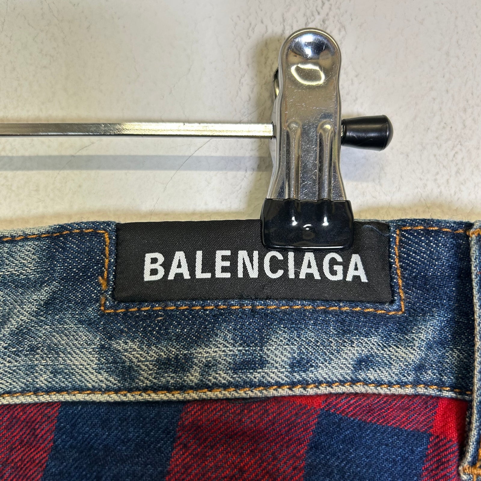 Balenciaga SS21 Hybrid Flannel Shirt Denim Jeans