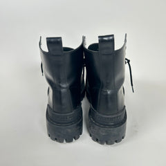 Balenciaga Black Leather Strike Boot Size 12