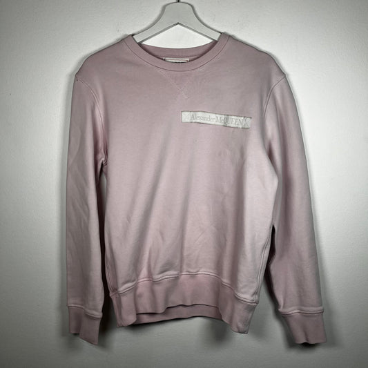 Alexander McQueen Pink Logo Crewneck Size S
