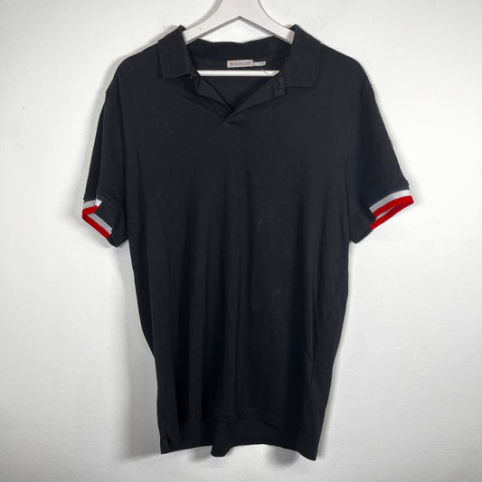 Moncler Black/Red Polo Size L
