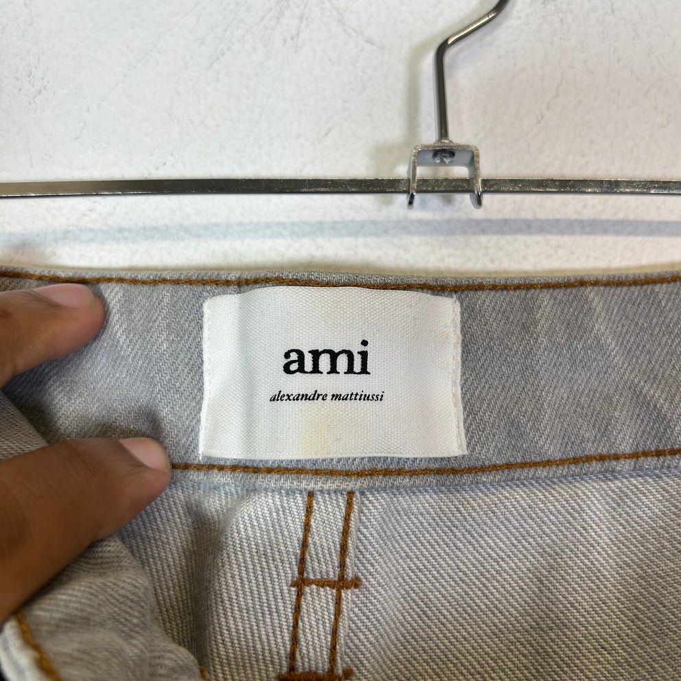 Ami Paris Grey Baggy Fit Jeans