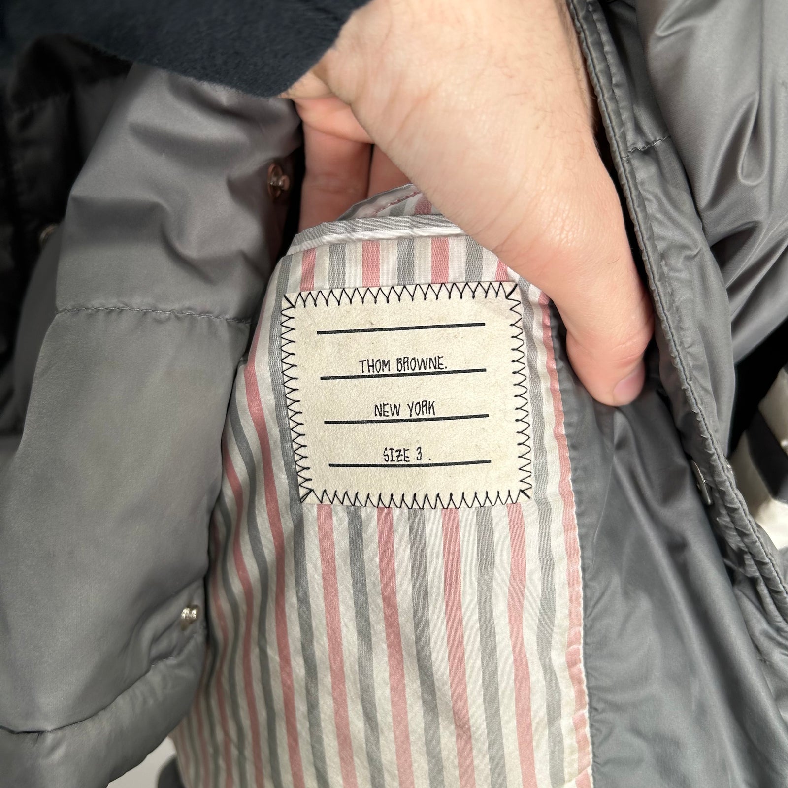Thom Browne Grey Puffer Jacket Size 3