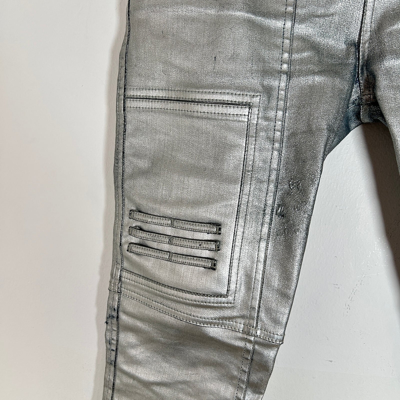 Rick Owens Aluminum Waxed Nagakin Jeans Size S