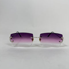Cartier Silver Rectangle Rimless Glasses