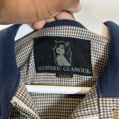 Hysteric Glamour Navy Check Bomber Jacket Size M