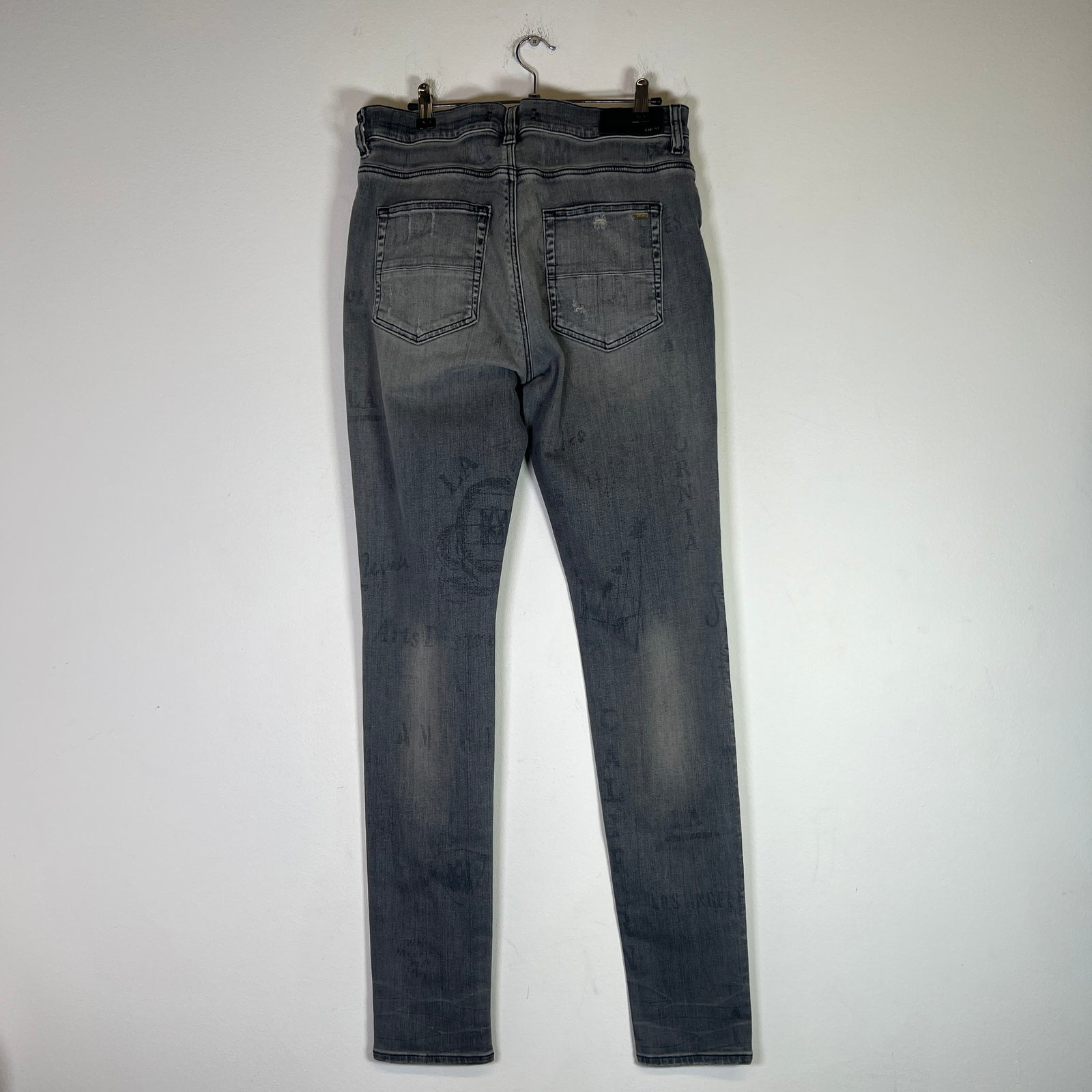 Amiri Grey Military Stencil Jeans Size 33
