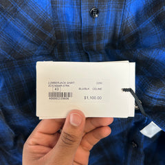 Celine Blue Wool Flannel Size L