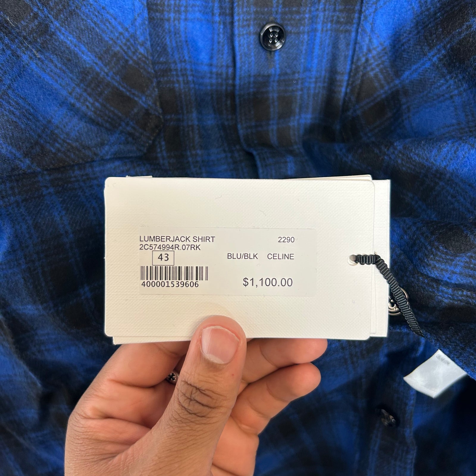 Celine Blue Wool Flannel Size L