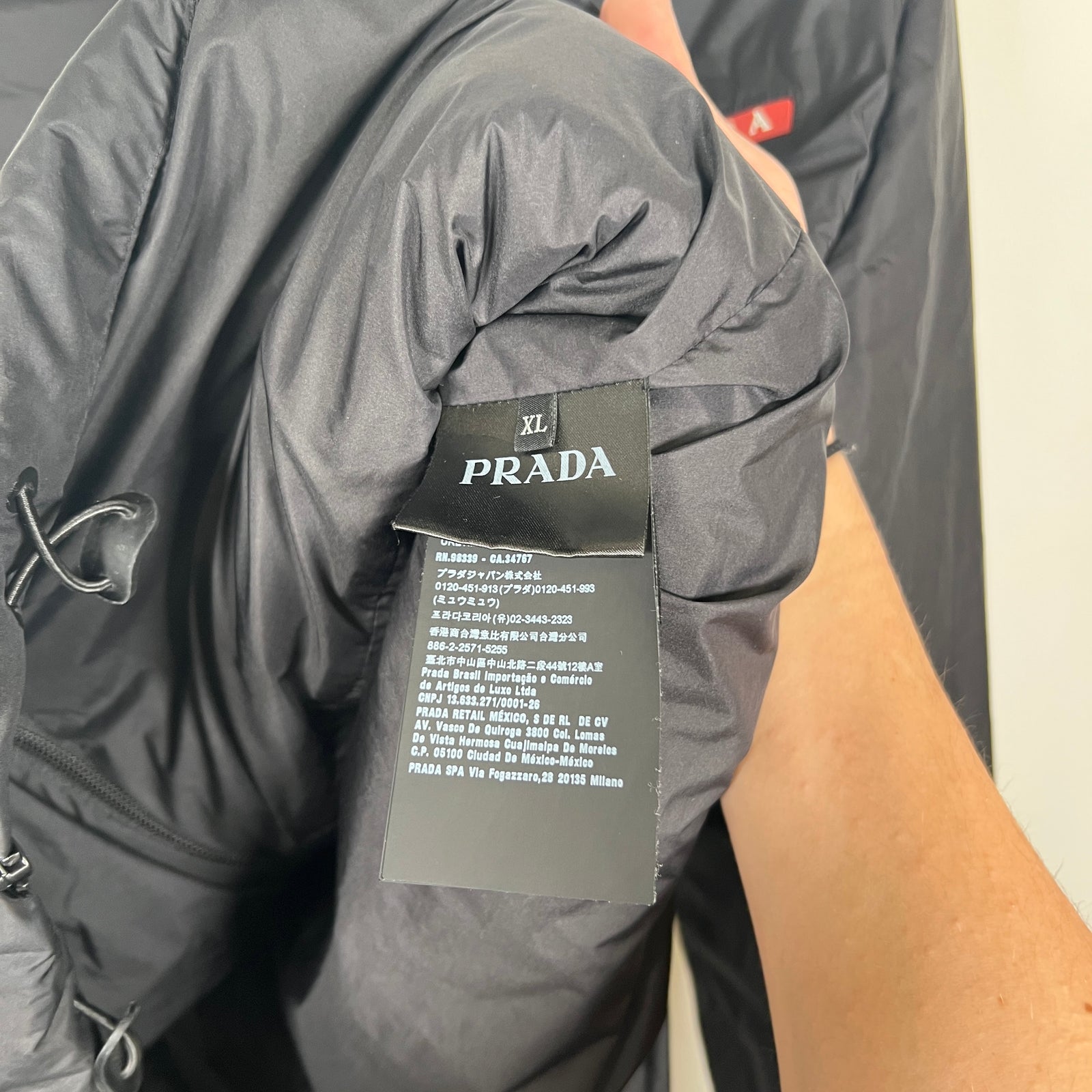 Prada Puffer Nylon Zip Up Jacket Size XL