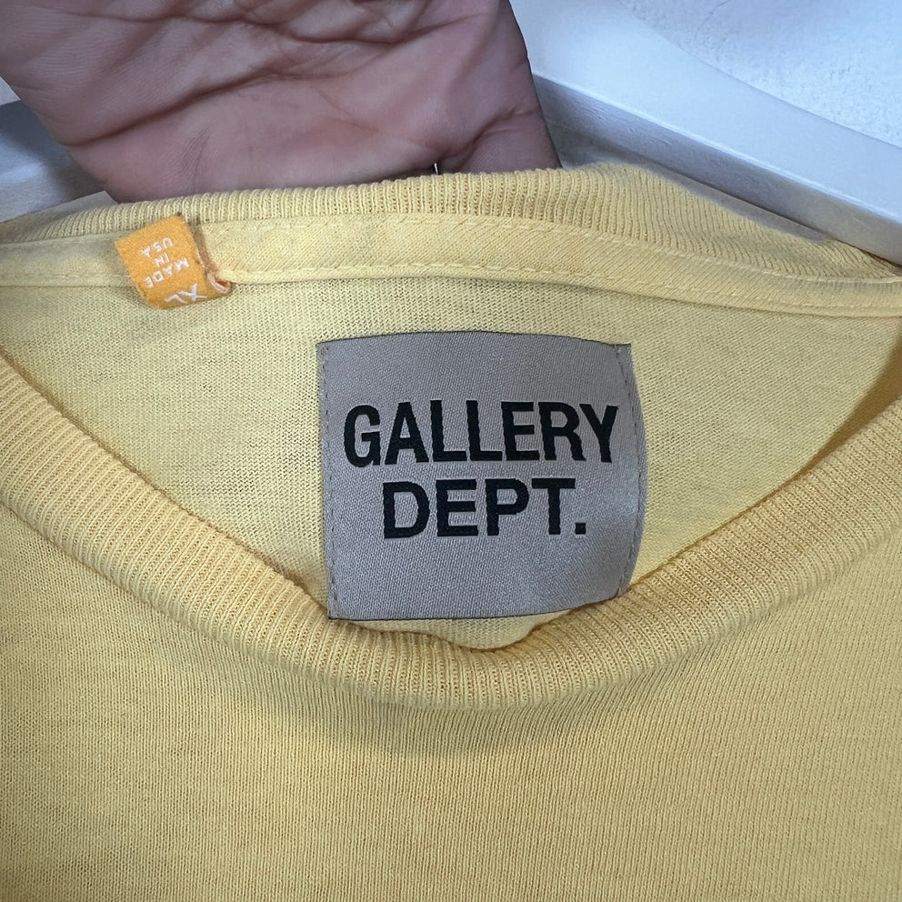 Gallery Dept Yellow ATK Logo T-Shirt Size XL