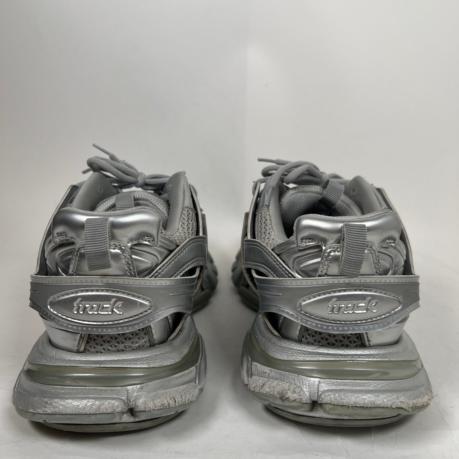 Balenciaga Metallic Silver Track Sneaker Size 43