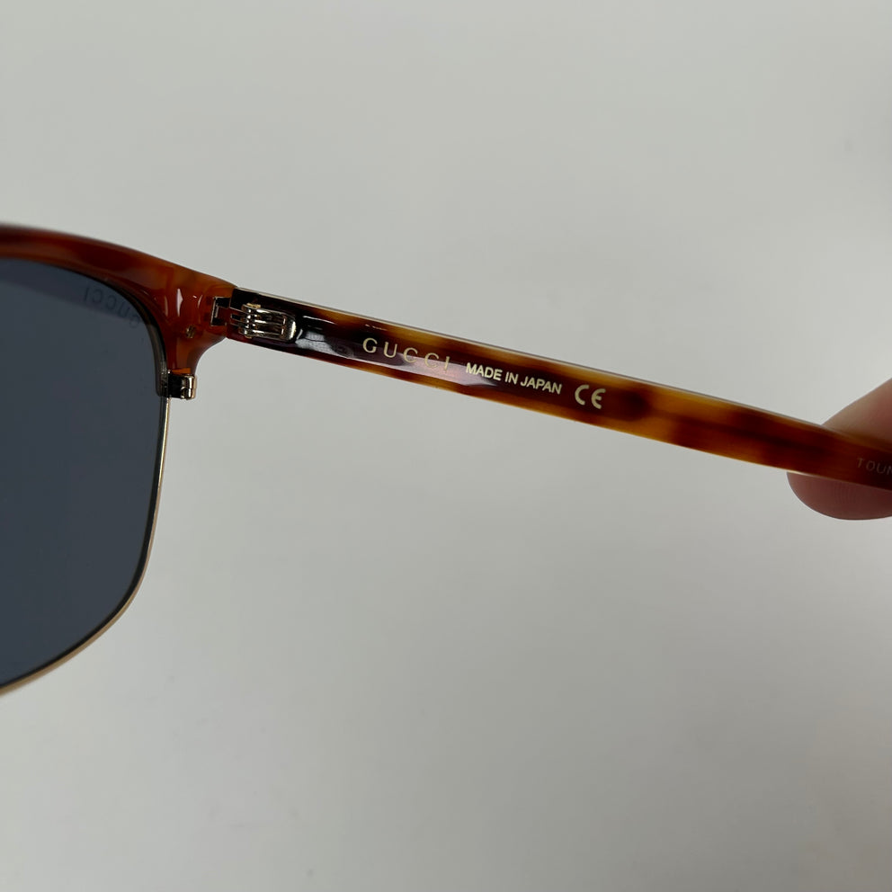 Gucci Brown/Gold Clubmaster Sunglasses