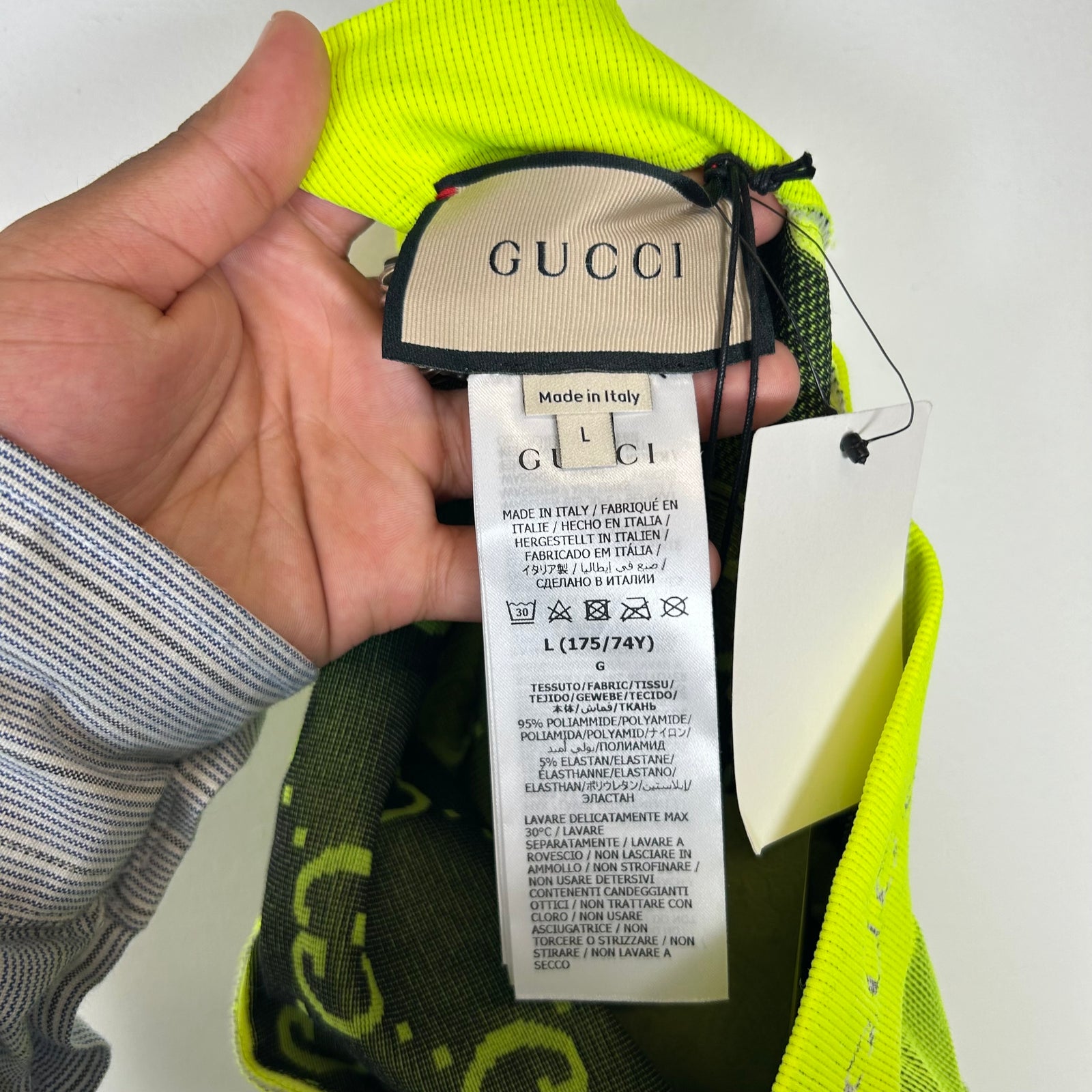 Gucci Neon/Black GG Leggings Size L