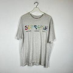 Supreme Grey Logo T-shirt Size L