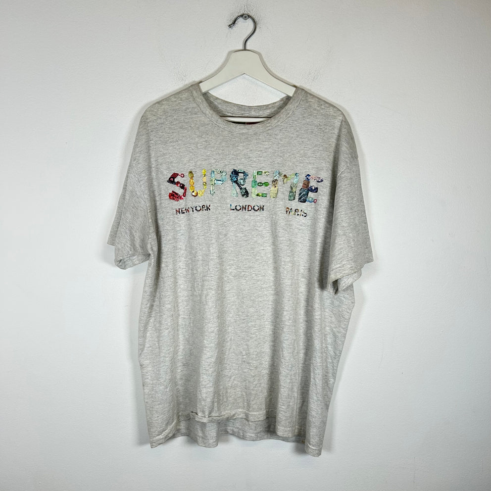 Supreme Grey Logo T-shirt Size L
