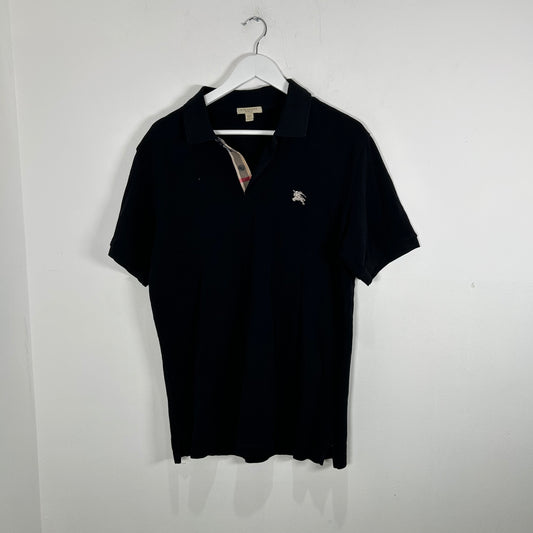 Burberry Black Logo Polo Shirt Size S