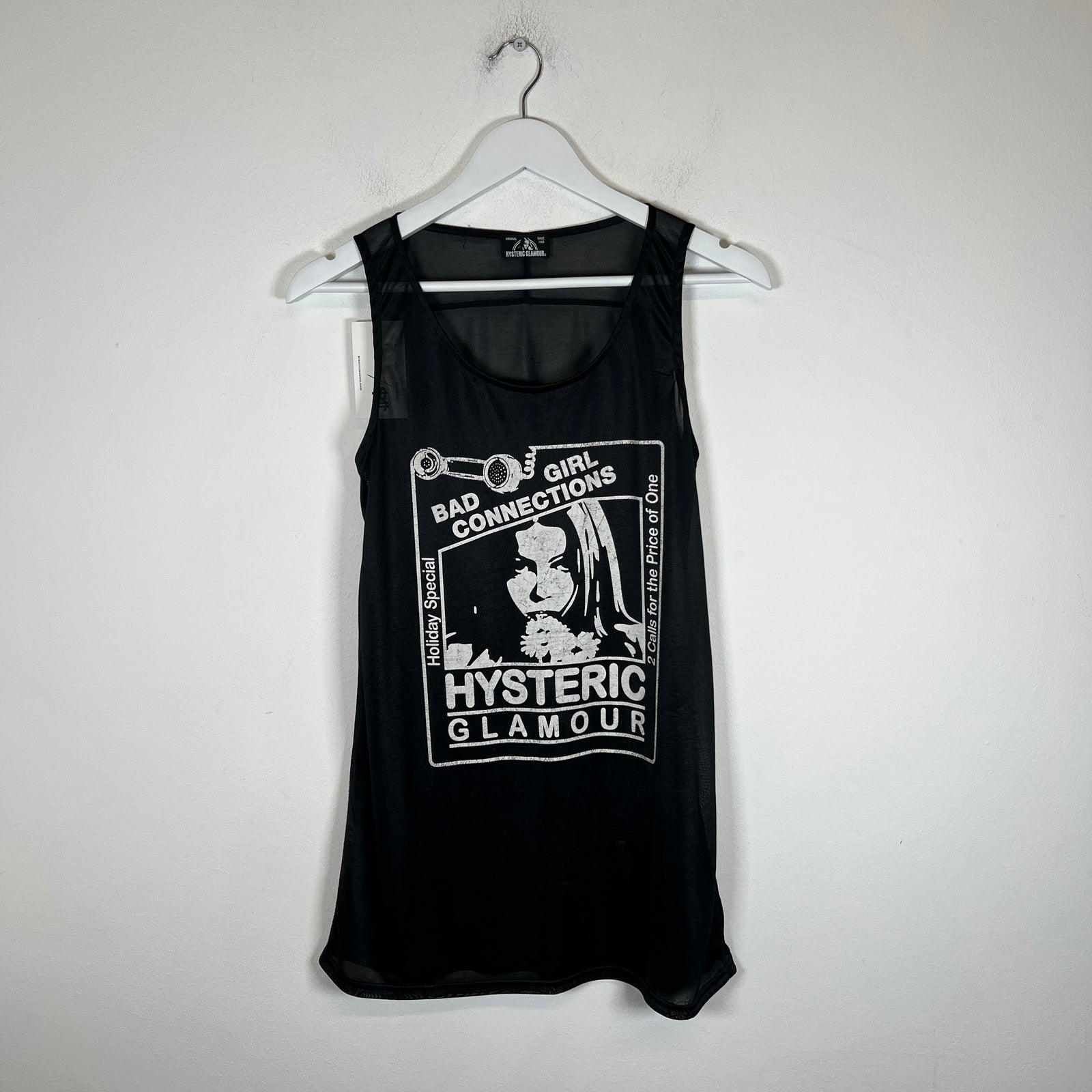 Hysteric Glamour Black 'Bad Girl Connections' Silk Tank Top Size M