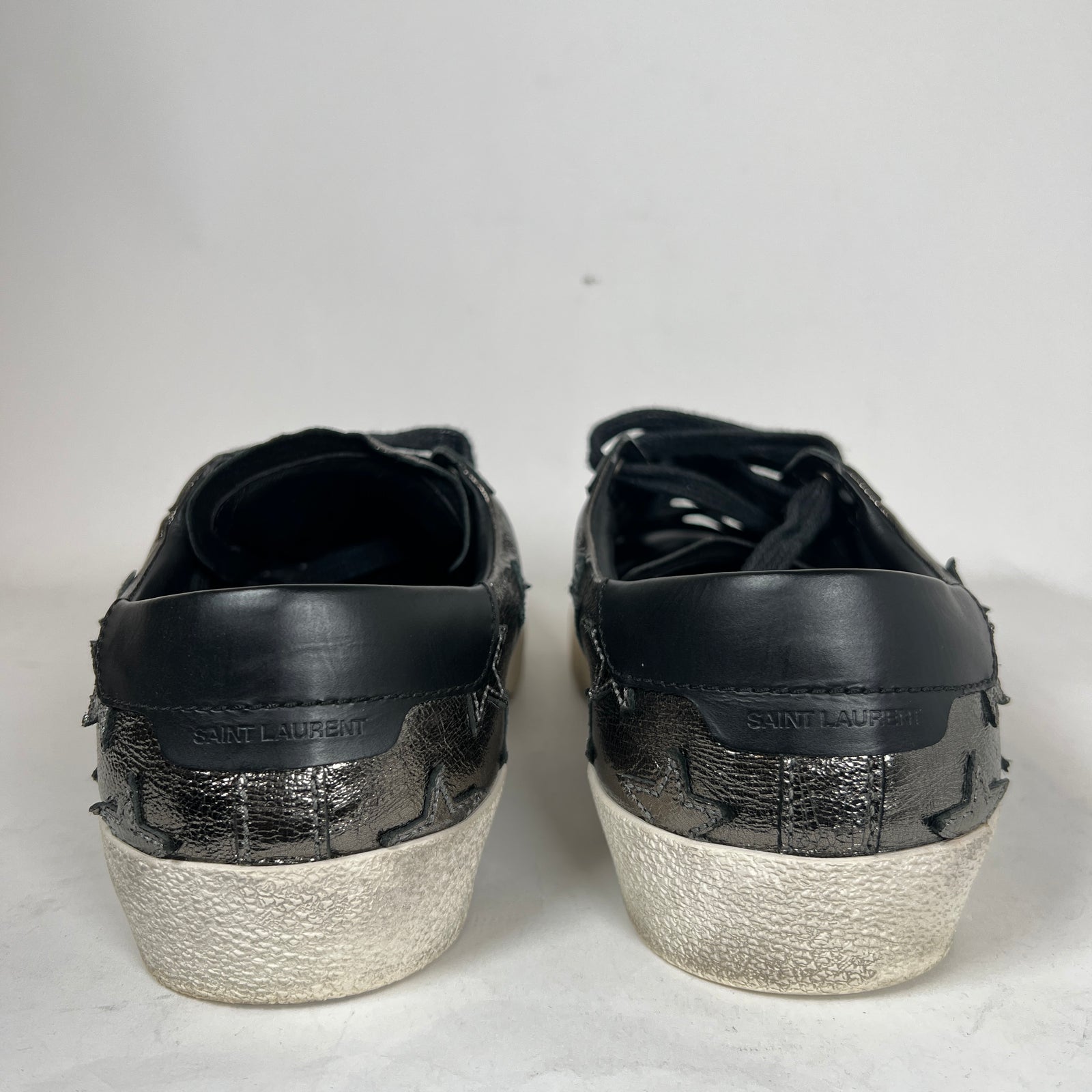 Saint Laurent Metallic Black SL/06 Stars Low Top Sneaker Size 42