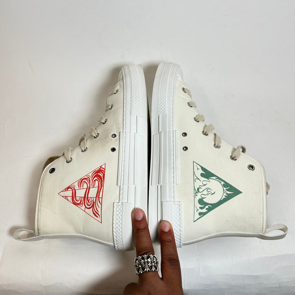 Dior B23 White 'AsteroDior' High Top Sneaker Size 44