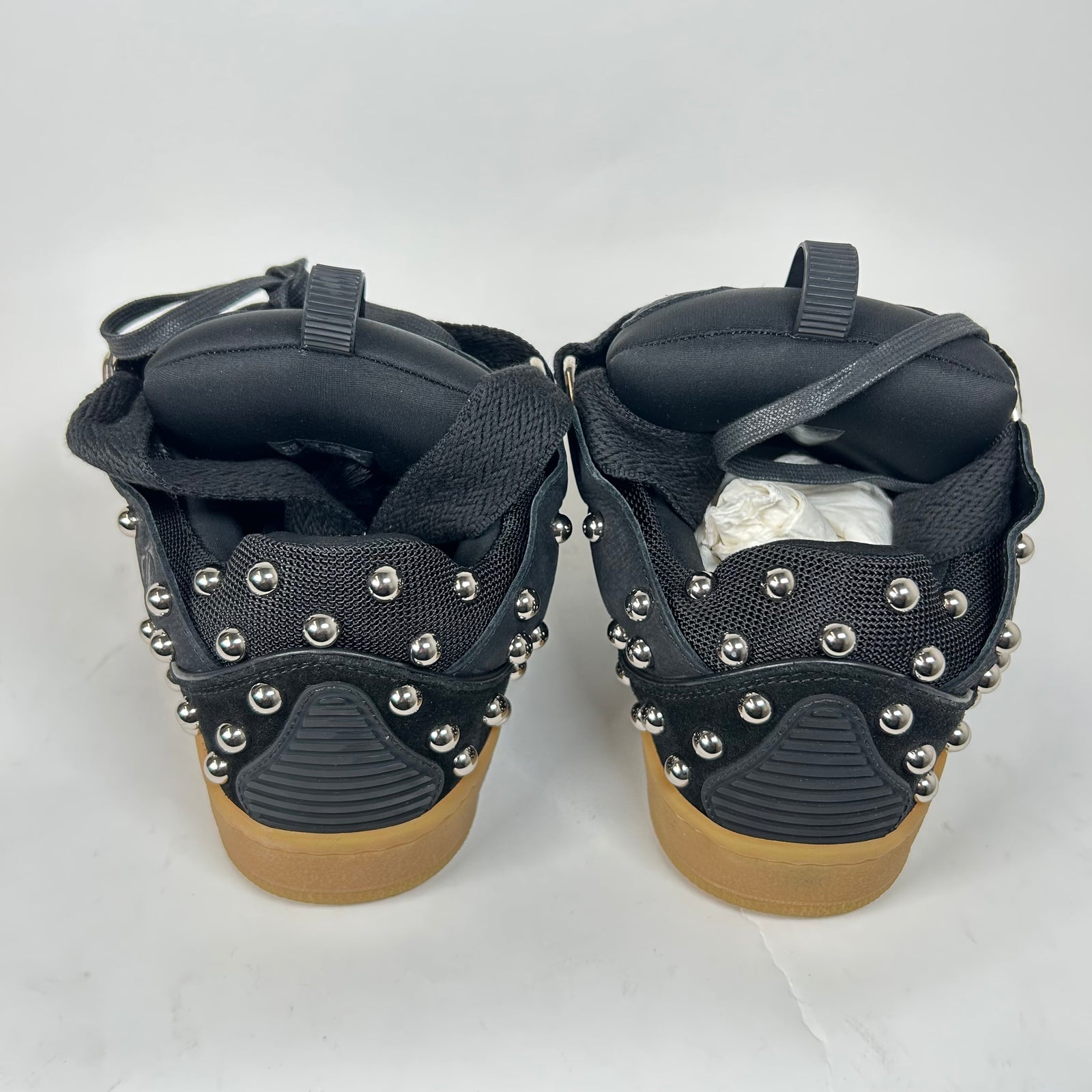 Lanvin Black Studded Curb Sneaker Size 45