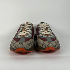 Gucci Brown GG Supreme Multi Rhyton Monogram Sneaker Size 11.5