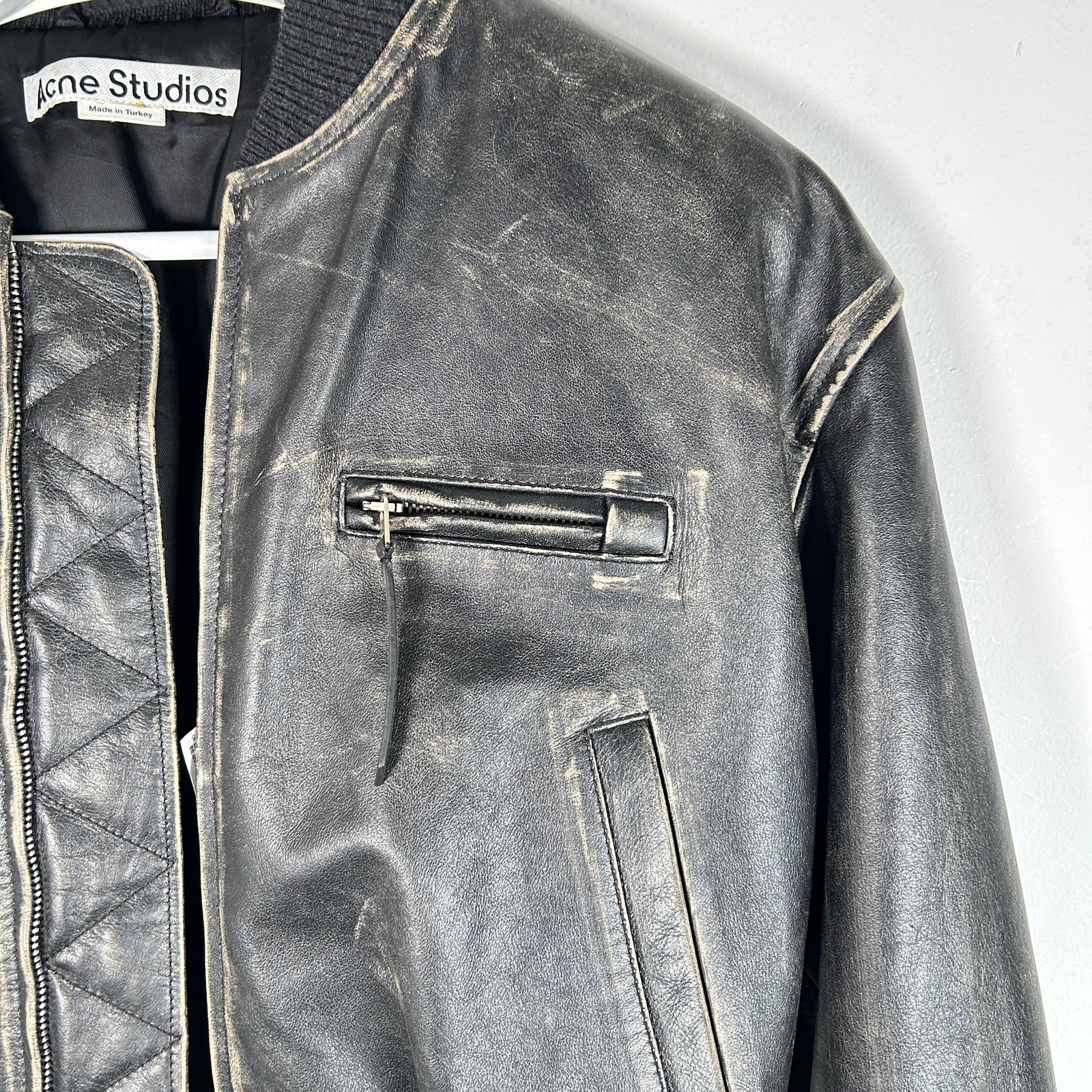 Acne Studios Aged Leather Bomber Size M
