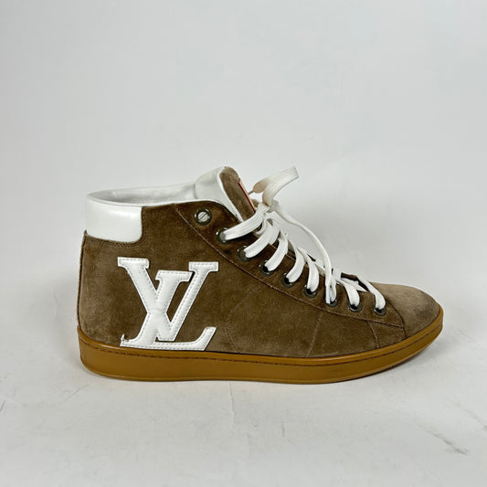 Louis Vuitton Brown Surfside Suede High-Top Sneaker Size LV 7