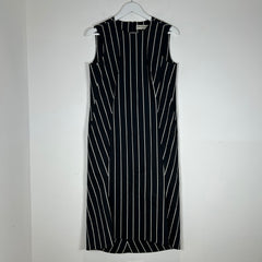 Balenciaga Paris Black Stripe Sleeveless Dress Size 38