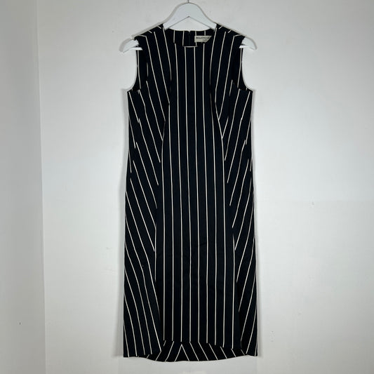 Balenciaga Paris Black Stripe Sleeveless Dress Size 38