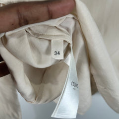 Celine Silk Cropped Button Up Shirt Size XS