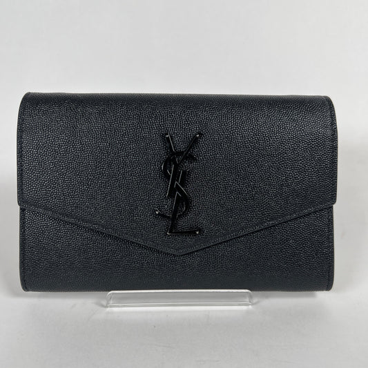 YSL Black Uptown Chain Wallet