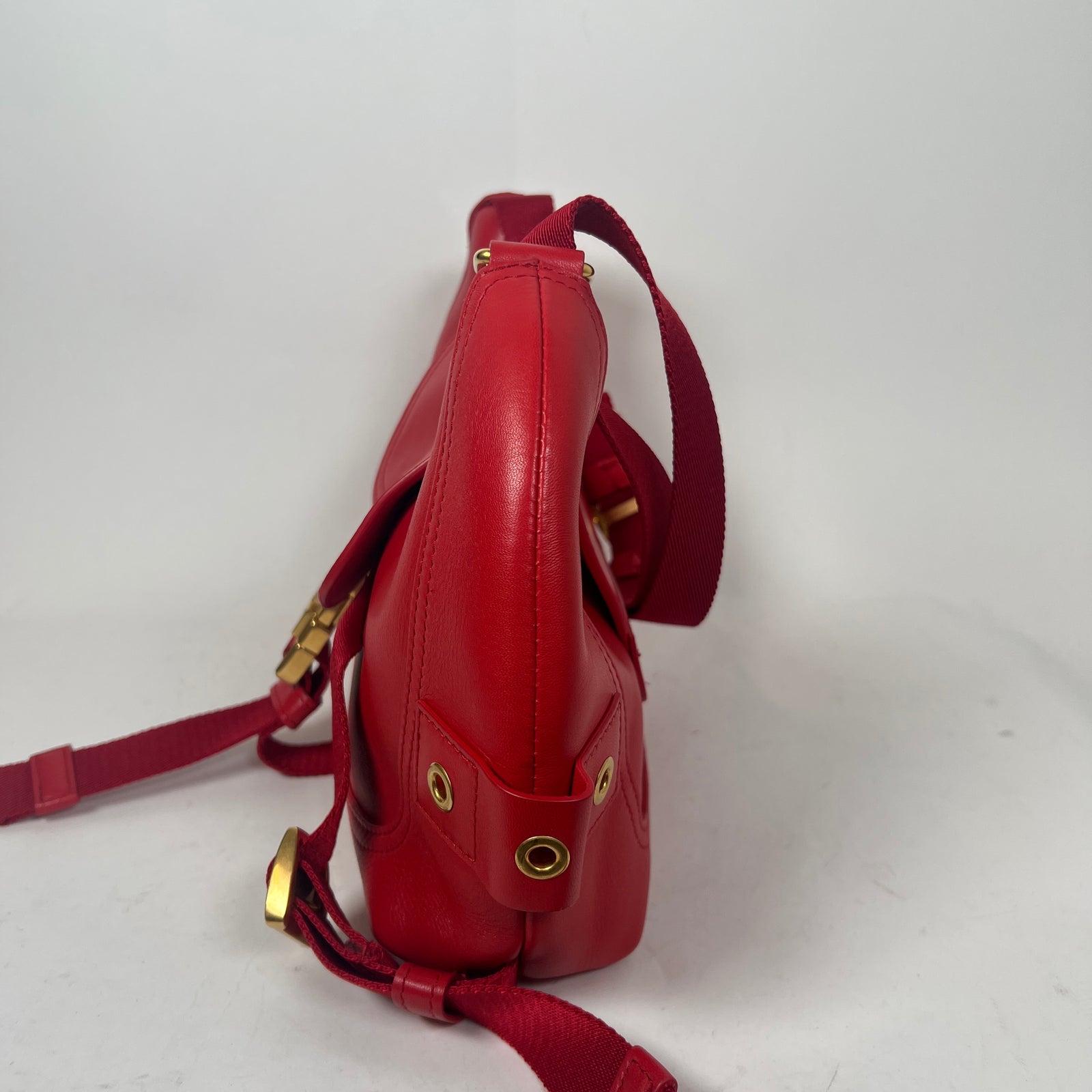 Balmain SS22 Red Calfskin Small Major Shoulder Bag