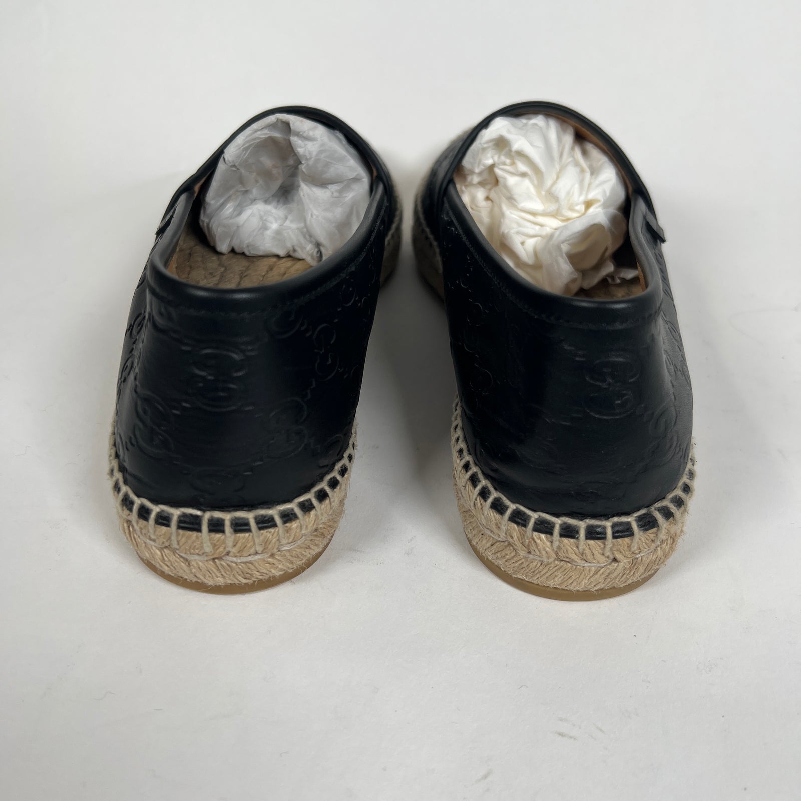 Gucci Espardrilles Black GG Flats Size 41