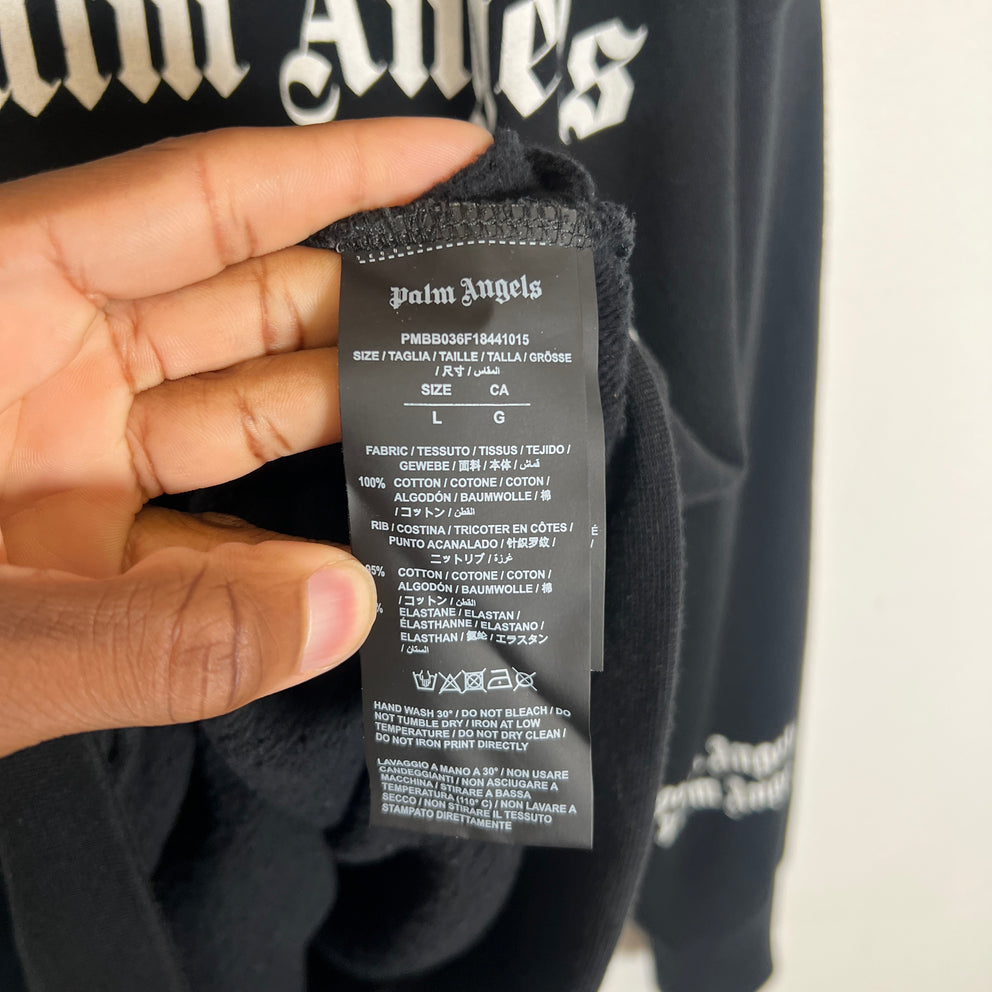 Palm Angels Black Ultra Logo Hoodie Size L