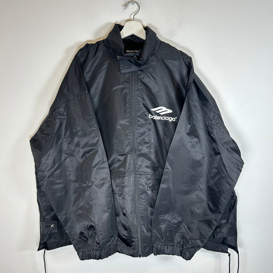 Balenciaga SS22 Black 3B Sport Nylon Jacket Size 3
