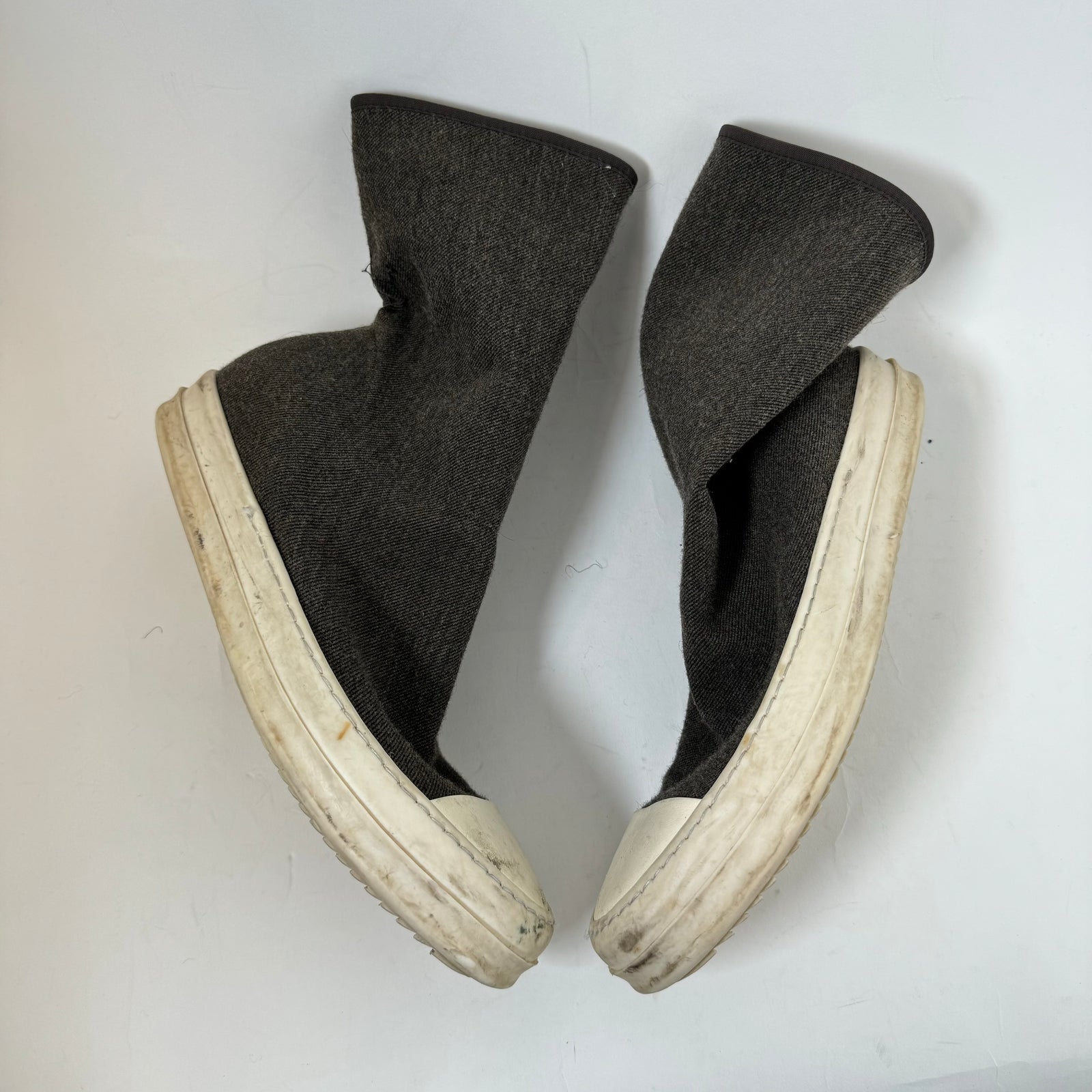 Rick Owens Drkshdw Brown Scuba Sock Ramones Size 40