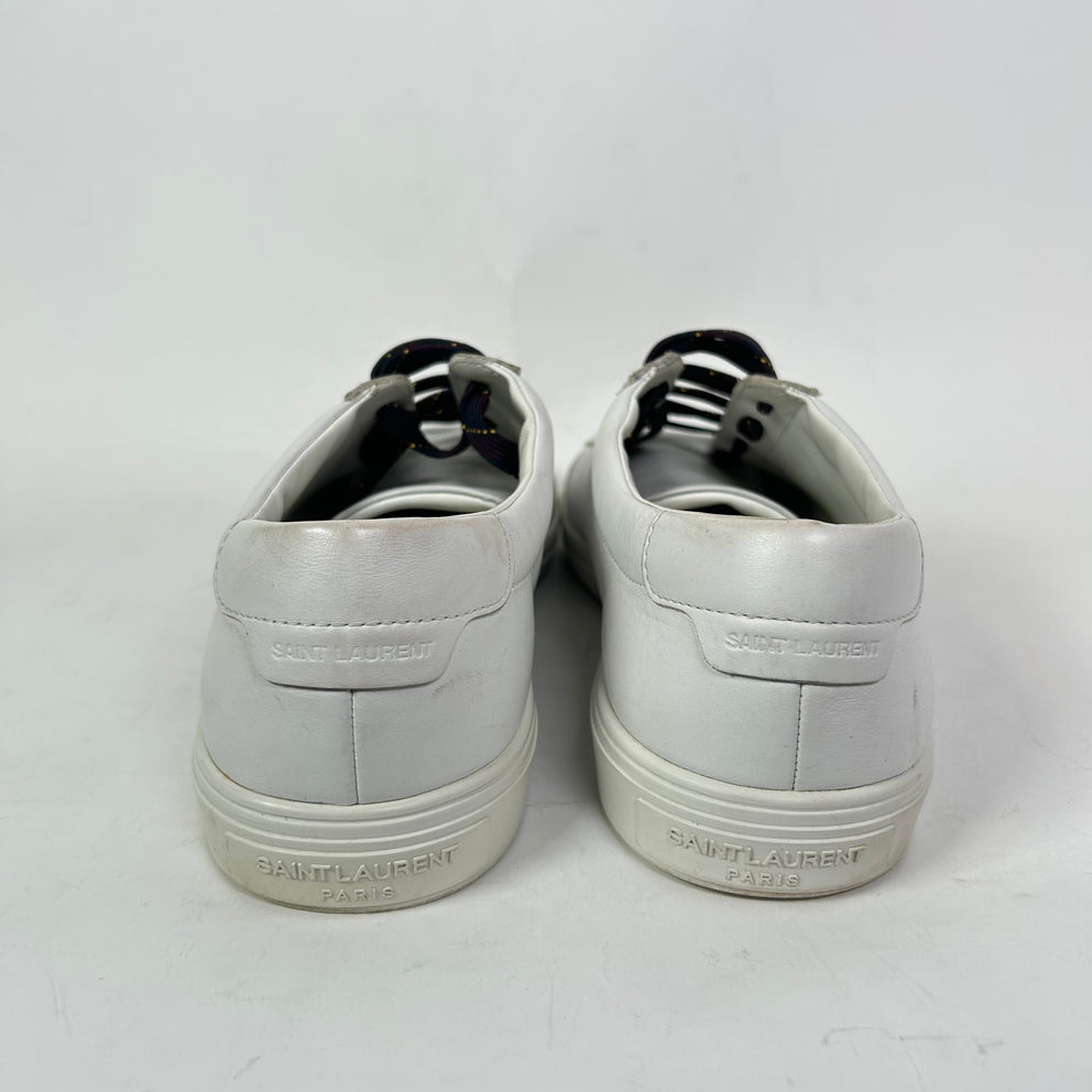 Saint Laurent White Andy Leather Low-Top Sneaker Size 42