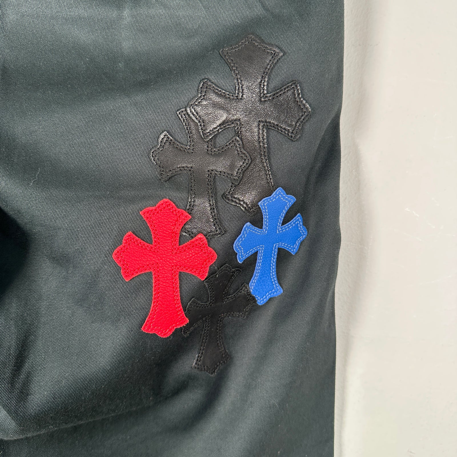 Chrome Hearts Black 'Spiderman' Cross Patch Jeans Size 31