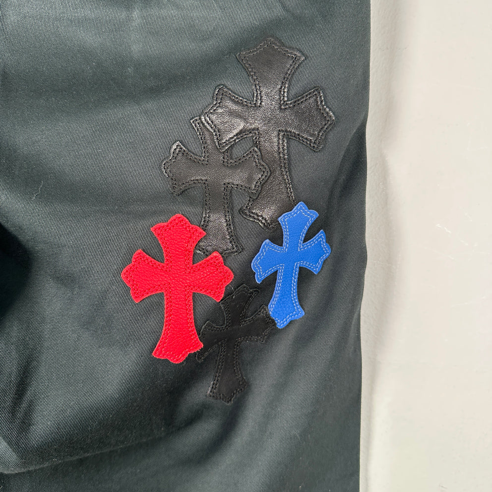 Chrome Hearts Black 'Spiderman' Cross Patch Jeans Size 31
