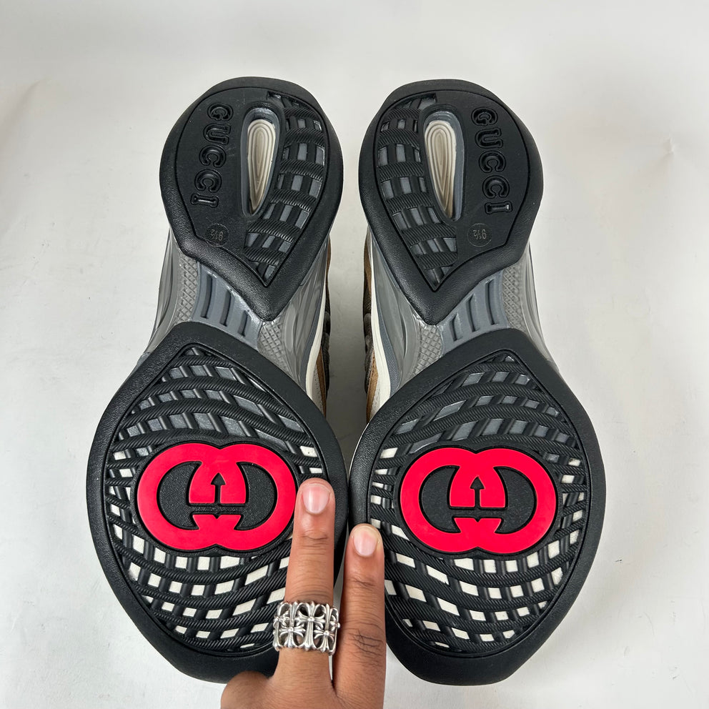 Gucci Gray/Brown Interlocking G Runners Size GG 9.5