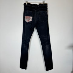 Amiri Black Floral Thrasher Jeans Size 36